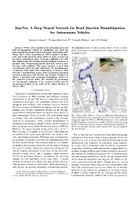 A Deep Neural Network for Road Junction Disambiguation for Autonomous Vehicles
