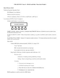 CSE 4351/5351 Notes 9: PRAM and Other Theoretical Model S