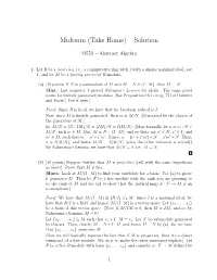 Midterm (Take Home) – Solution