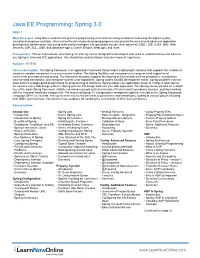 Outline for Java EE Programming: Spring