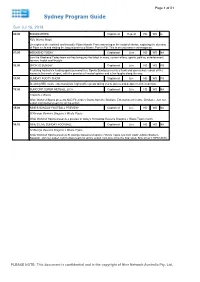 Sydney Program Guide