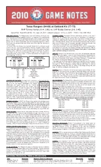 09-24-2010 Rangers Notes
