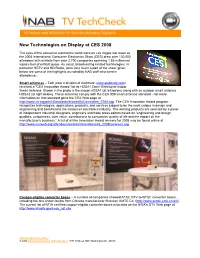 New Technologies on Display at CES 2008