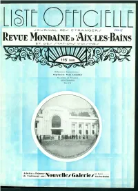 Revue Mondained Aix Les Bains