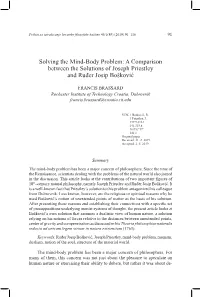 Solving the Mind-Body Problem: a Comparison Between the Solutions of Joseph Priestley and Ruđer Josip Bošković