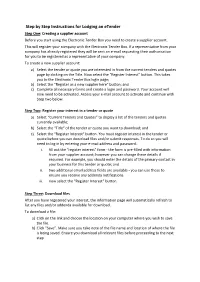 Step by Step Instructions for Lodging an Etender