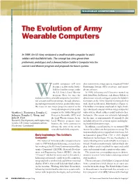 The Evolution of Army Wearable Computers