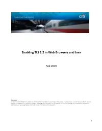 Enabling TLS 1.2 in Web Browsers and Java