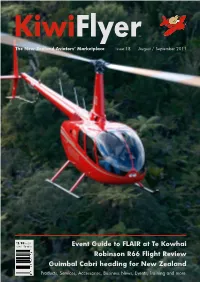 Event Guide to FLAIR at Te Kowhai Robinson R66 Flight Review Guimbal Cabri Heading for New Zealand
