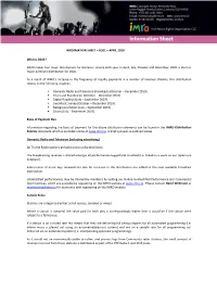 Information Sheet – D201 – April 2020