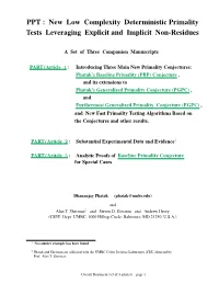 Phatak Primality Test (PPT)