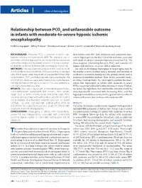 Relationship Between PCO 2 and Unfavorable Outcome in Infants With