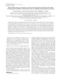 (Sarracenia) Provide a 21St-Century Perspective on Infraspecific Ranks and Interspecific Hybrids: a Modest Proposal* for Appropriate Recognition and Usage