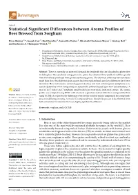 Statistical Significant Differences Between Aroma Profiles of Beer