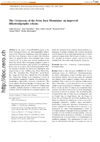 The Cretaceous of the Swiss Jura Mountains: an Improved Lithostratigraphic Scheme