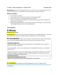 D Mining Module D L1 Title: Mining