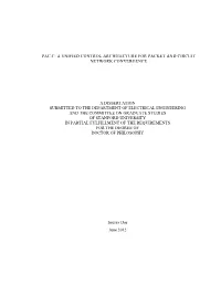 Pac.C: a Unified Control Architecture for Packet and Circuit Network Convergence