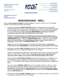Seven from Sunday – Week 7
