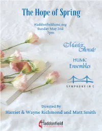 The Hope of Spring Concert Program