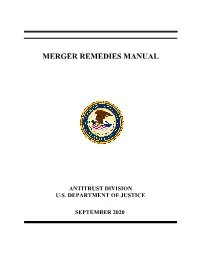 2020 Merger Remedies Manual