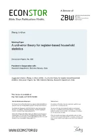 A Unit-Error Theory for Register-Based Household Statistics