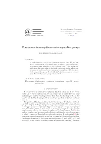 Continuous Isomorphisms Onto Separable Groups