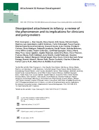 Disorganized Attachment in Infancy: a Review of the Phenomenon and Its Implications for Clinicians and Policy-Makers