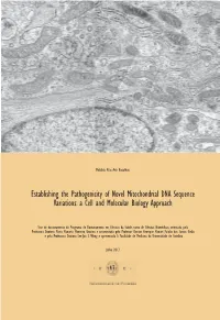Establishing the Pathogenicity of Novel Mitochondrial DNA Sequence Variations: a Cell and Molecular Biology Approach