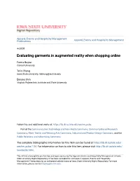 Evaluating Garments in Augmented Reality When Shopping Online
