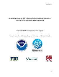 Managing Herbivores for Their Impacts on Caribbean Coral Reef Ecosystems: a Summary Report for Managers and Practitioners