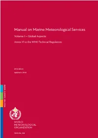 Manual on Marine Meteorological Services