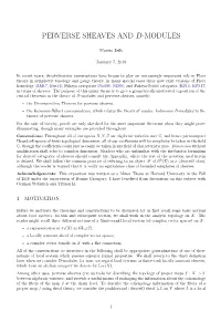 Perverse Sheaves and D-Modules
