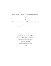 Predicting RNA Binding Proteins Using Discriminative Methods