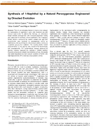 Synthesis of 1-Naphthol by a Natural Peroxygenase Engineered by Directed Evolution