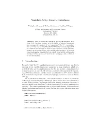 Variable-Arity Generic Interfaces