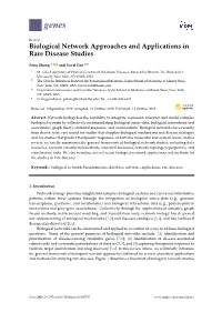Biological Network Approaches and Applications in Rare Disease Studies