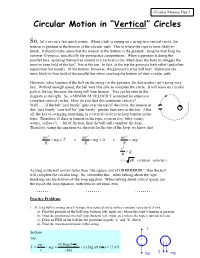 Circular Motion in “Vertical” Circles