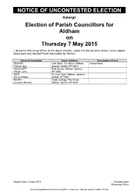 Notice of Uncontested Election
