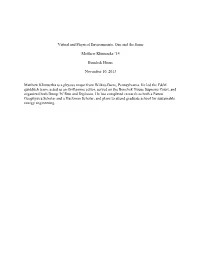 Virtual and Physical Environments, One and the Same Matthew