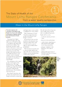 Water in the Mount Lofty Ranges
