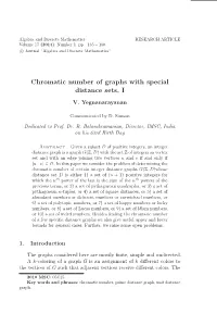 Chromatic Number of Graphs with Special Distance Sets, I