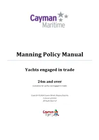 Manning Policy Manual for Yachts