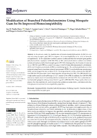 Modification of Branched Polyethyleneimine Using Mesquite