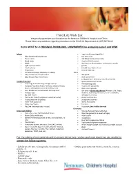 View Our Child Life Program Wish List