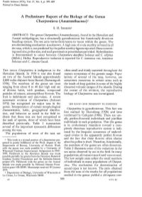 A Preliminary Report of the Biology of the Genus Charpentiera (Amaranthaceae) I