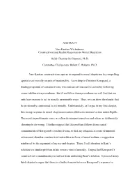 ABSTRACT Neo-Kantian Wickedness: Constructivist And