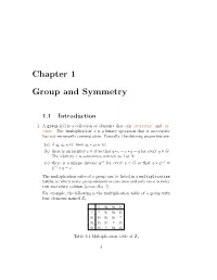 Chapter 1 Group and Symmetry