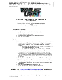DC Heroclix: War of Light Event Four Score Sheet