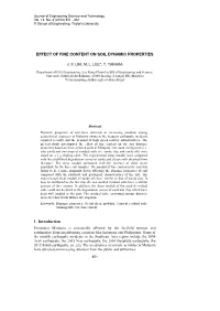 Effect of Fine Content on Soil Dynamic Properties