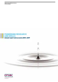 EPSRC Annual Report and Accounts 2008Â€“2009 HC